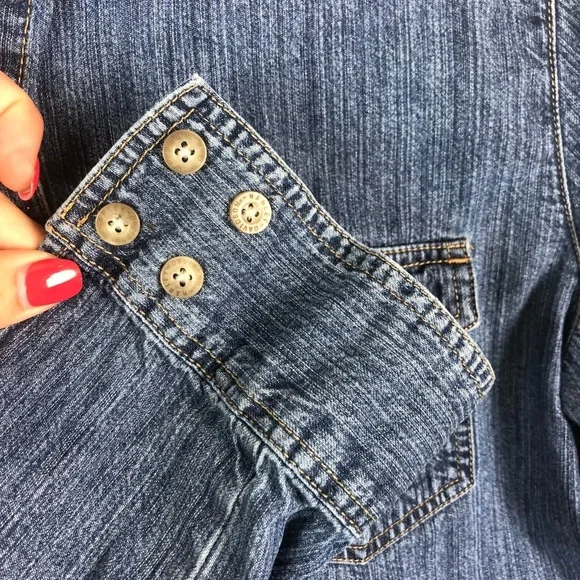 Harley Davidson Jean Button Down Shirt Patch M - Picture 4 of 5